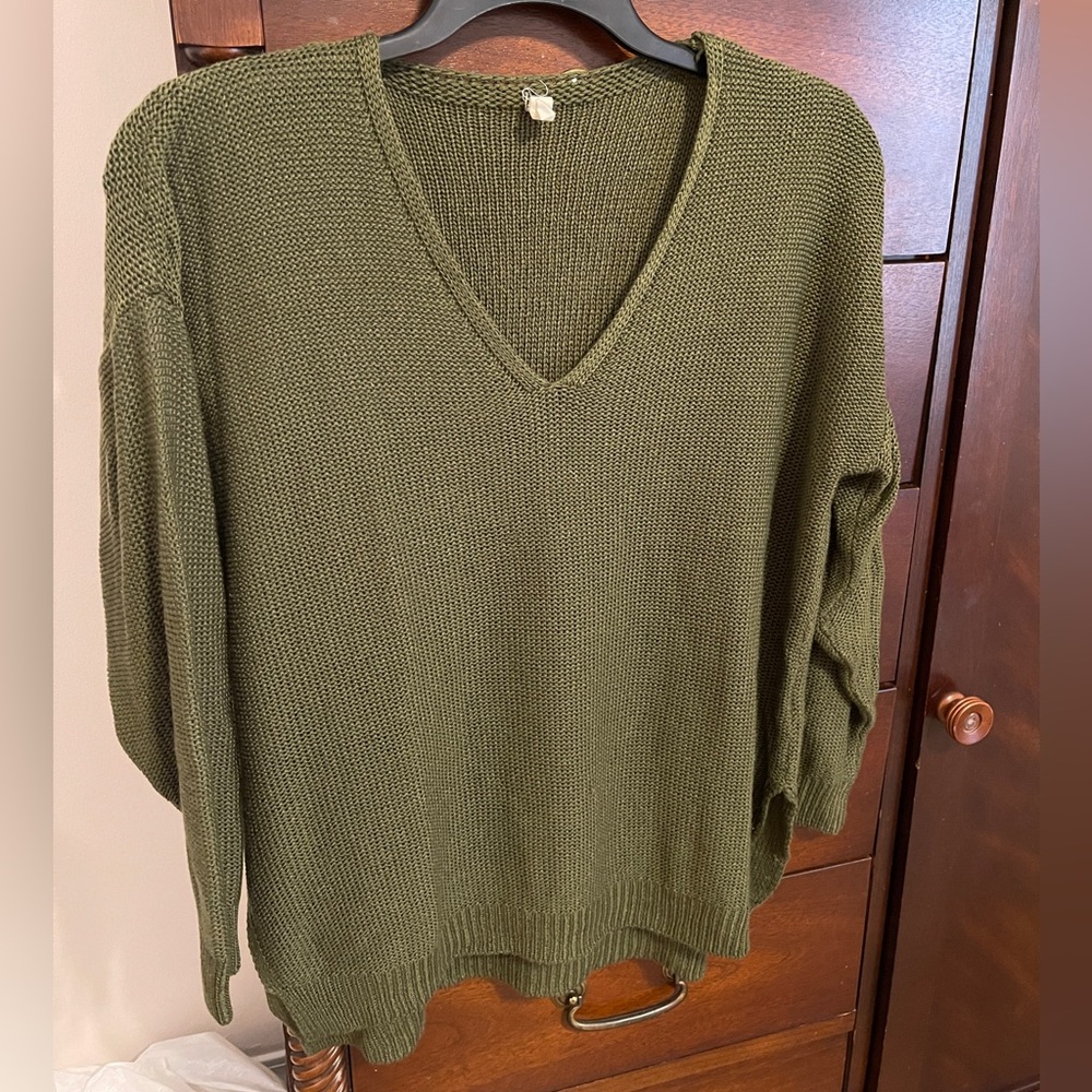 Oversized olive sweater